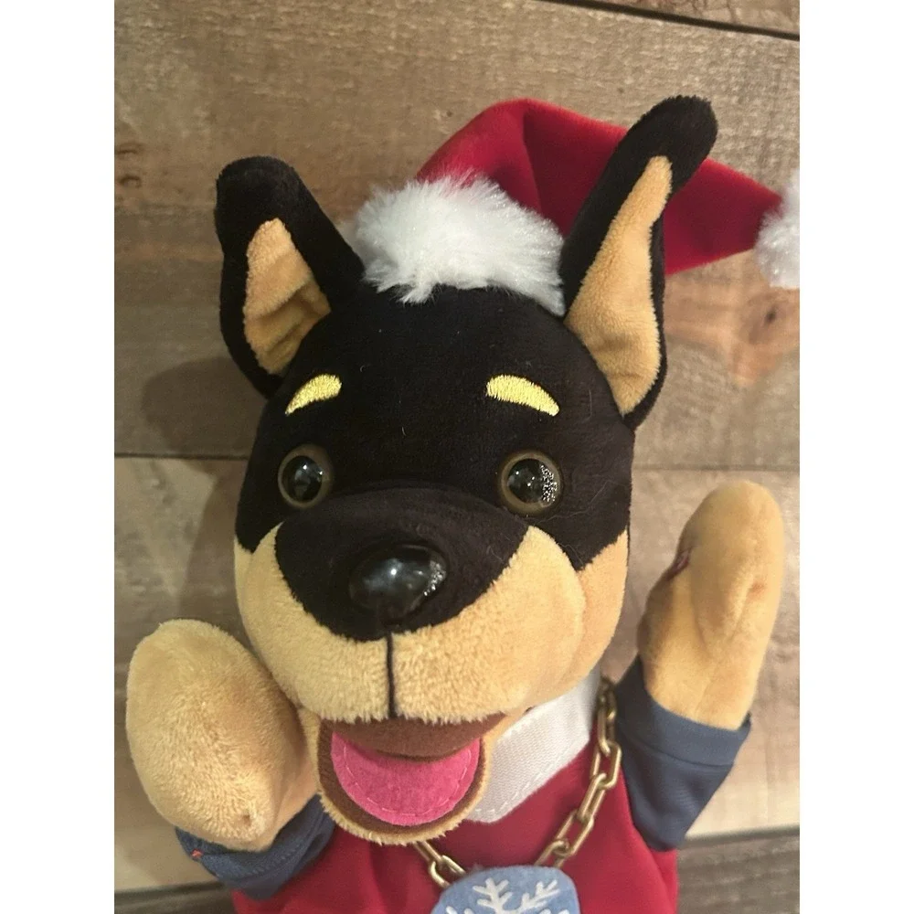 Gemmy Animated Hip-Hop Doberman Dog in Santa Suit Musical Plush Working Vintage‎